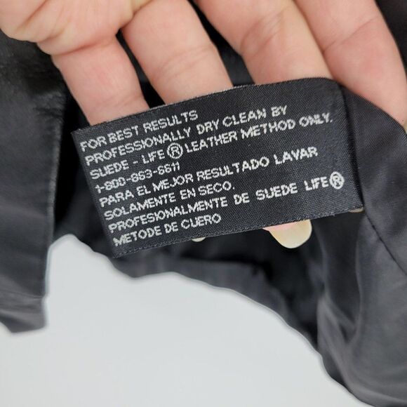 Vintage 80's Worthington Leather Jacket Sleek Moto Zip Up Collared Black L - Picture 11 of 11